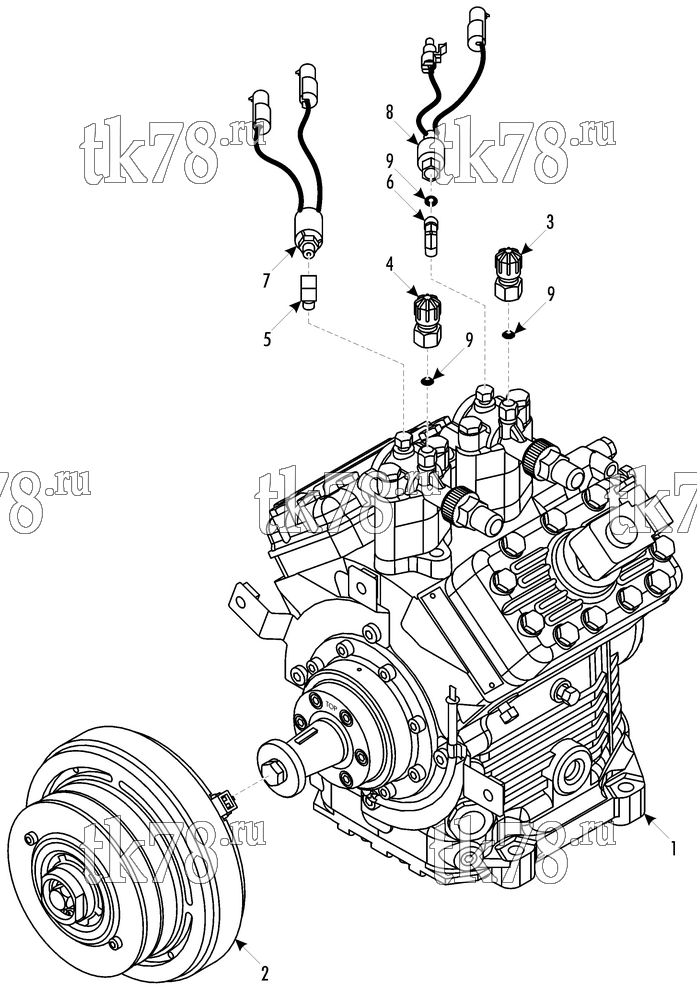 Каталог запчастей для Thermo King ATHENIA S805 N Citelis COMPRESSOR GROUP (KIT 701315)