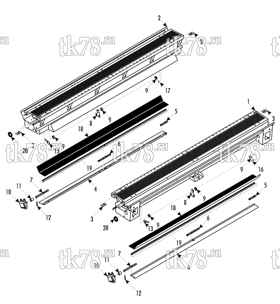 Каталог запчастей для Thermo King ATHENIA D700 W Split (900904) AIR INTAKE D500