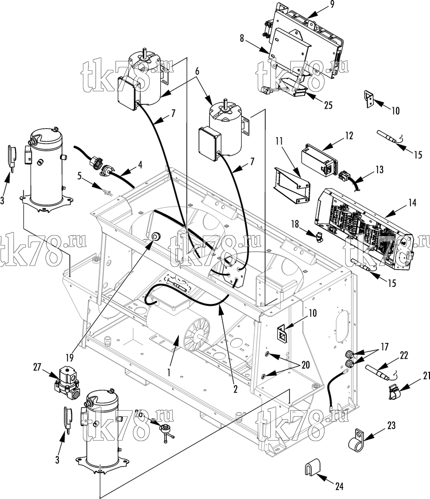 Каталог запчастей для Thermo King TE11-M6 ELECTRICAL COMPONENTS