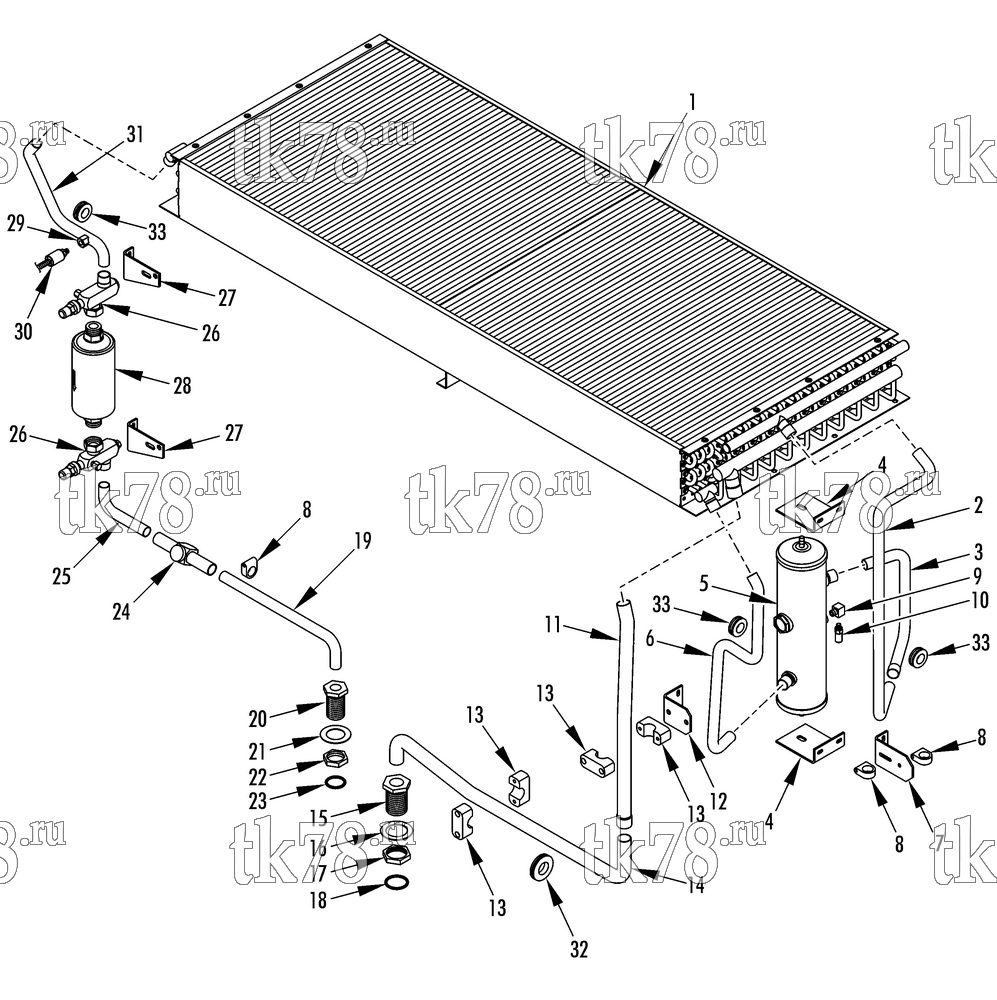 Каталог запчастей для Thermo King AT10-M22 CONDENSER REFRIGERATION GROUP