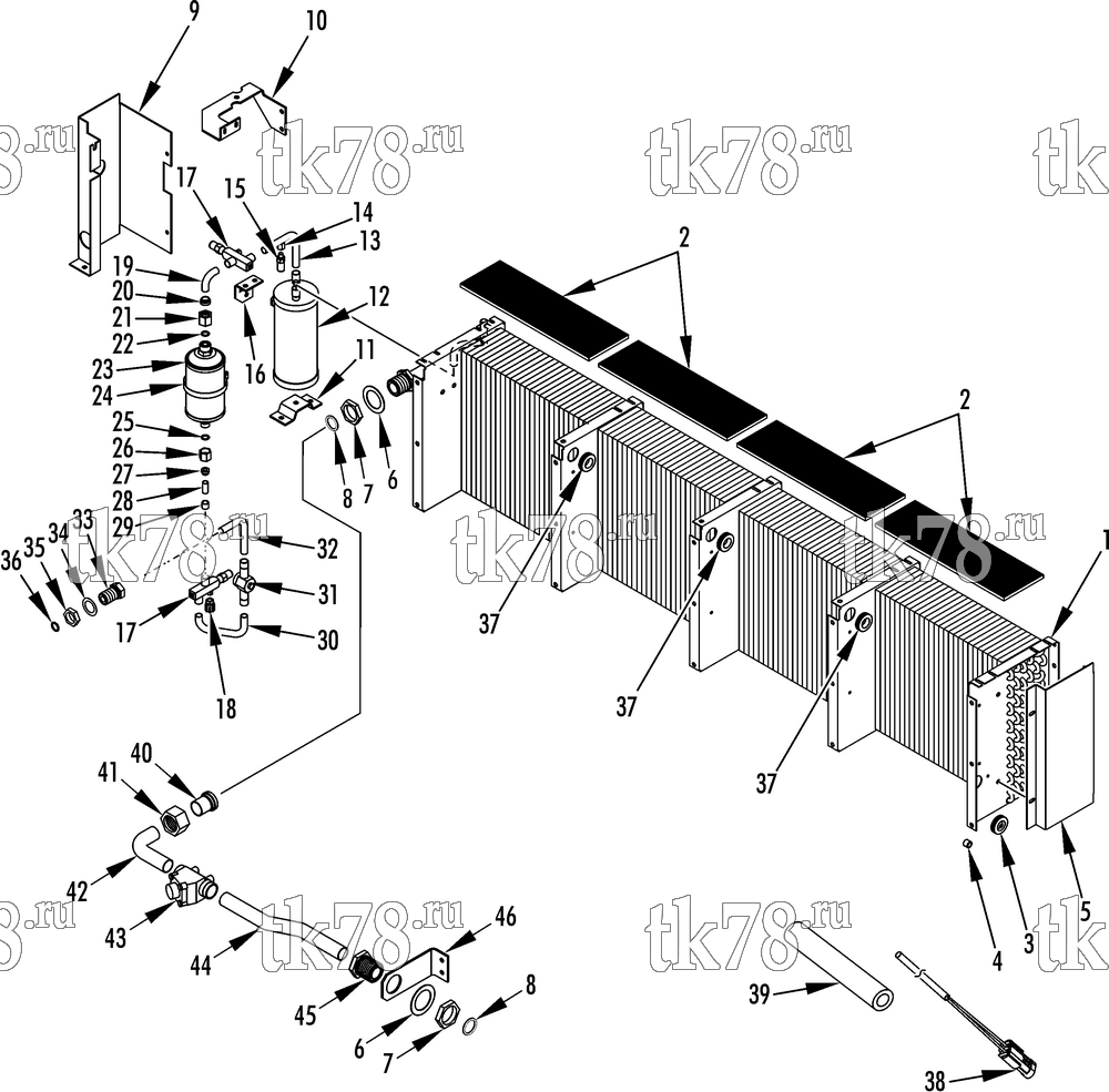 Каталог запчастей для Thermo King D5-M5 CONDENSER REFRIGERATION COMPONENTS - UNDERMOUNT