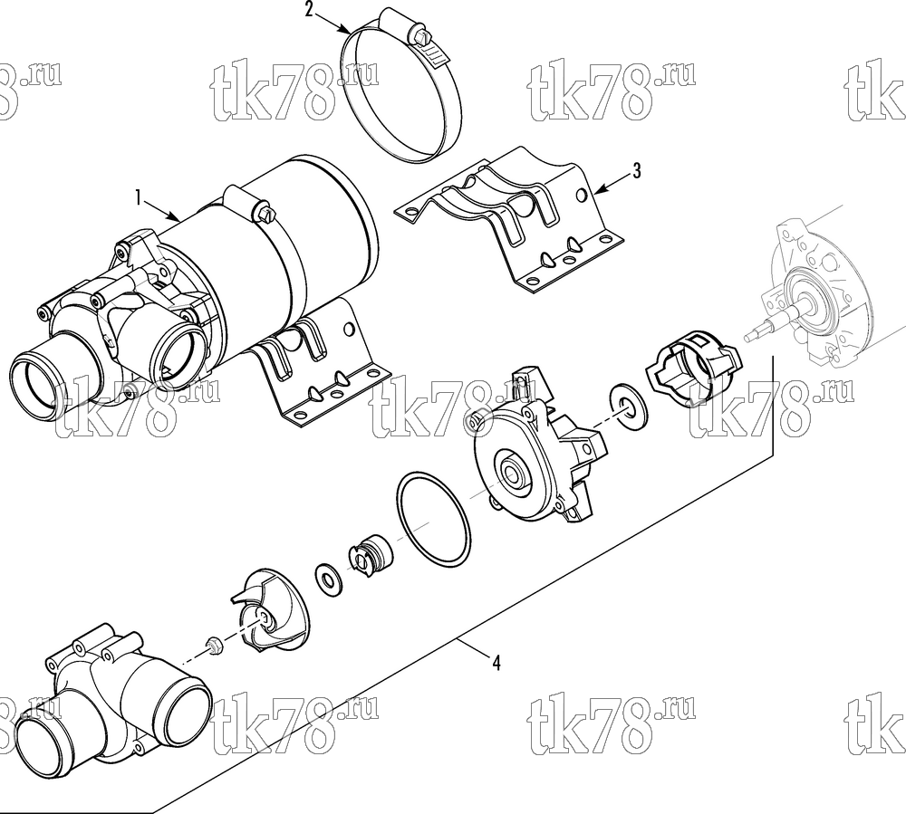 Каталог запчастей для Thermo King  HEATER PUMP ASSEMBLY