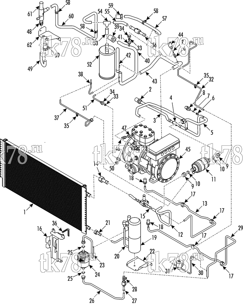 Каталог запчастей для Thermo King  REFRIGERATION GROUP (V-500 50 3ph, 5/09 & after, microchannel coil)