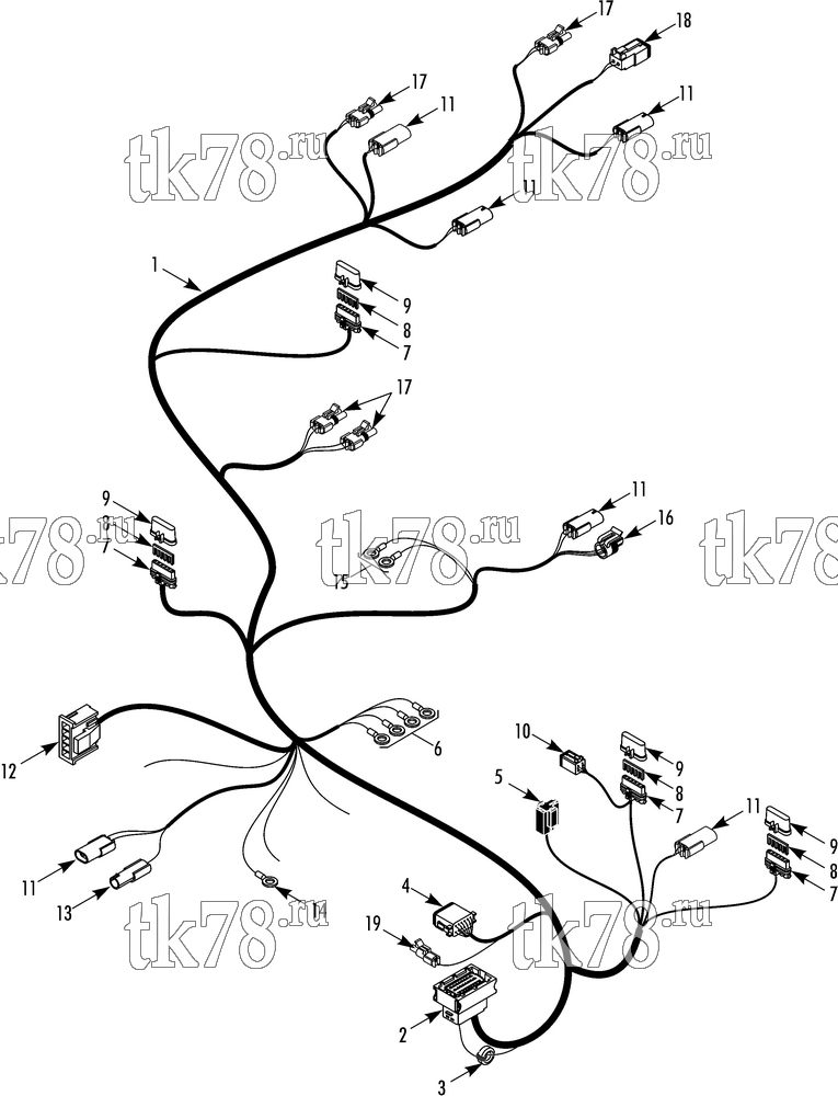 Каталог запчастей для Thermo King V-520 SPECTRUM MAIN HARNESS V-500/ V-520  10 & 30