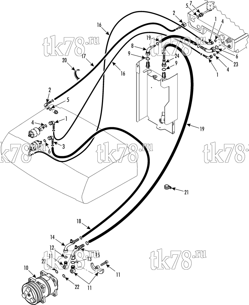 Каталог запчастей для Thermo King  HOSE CONNECTIONS (V-100 30, 1/09 - 11/11)