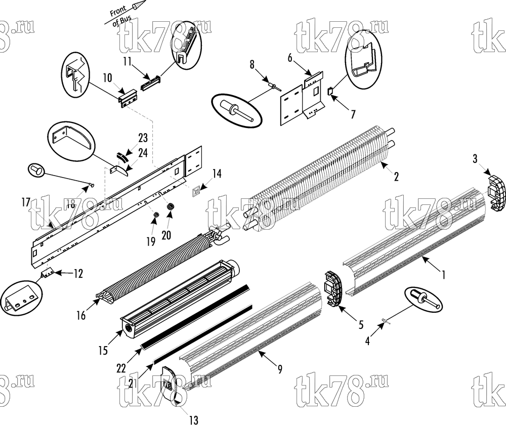 Каталог запчастей для Thermo King Bus Accessories & Options CONVECTOR (1E45809G01)