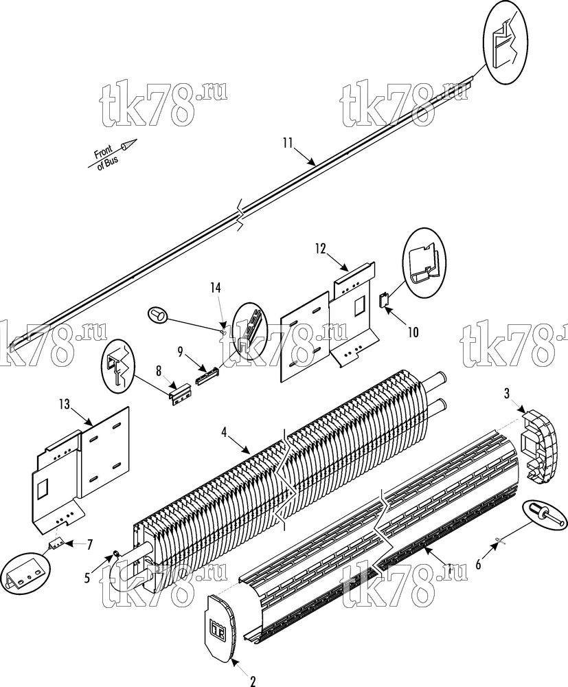 Каталог запчастей для Thermo King Bus Accessories & Options CONVECTOR (1E46606G01)