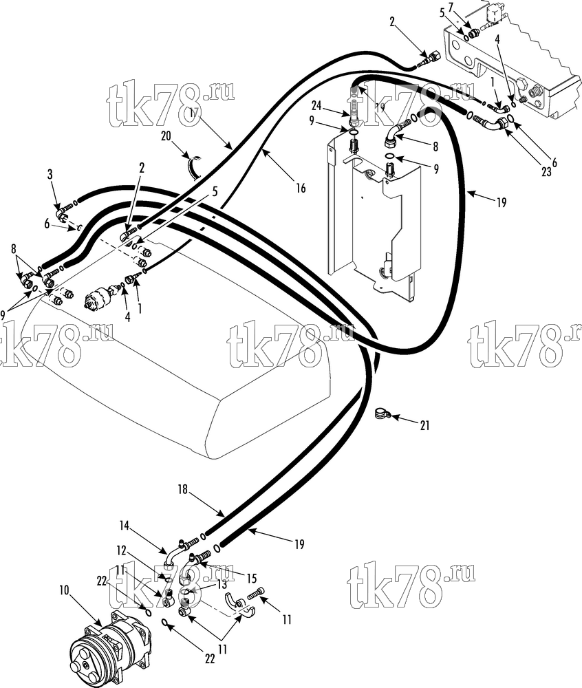 Каталог запчастей для Thermo King  HOSE CONNECTIONS (V-100 50, 1/09 - 11/11)