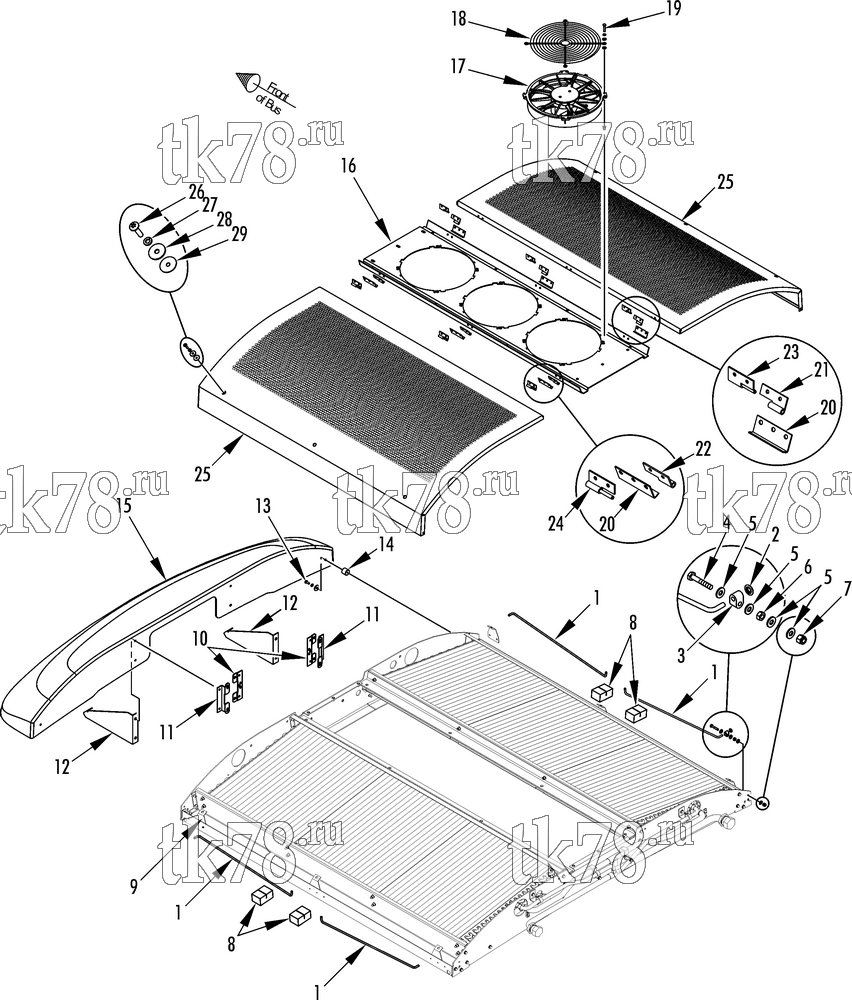 Каталог запчастей для Thermo King MRT-SP (901123) CONDENSER STRUCTURAL & FANS