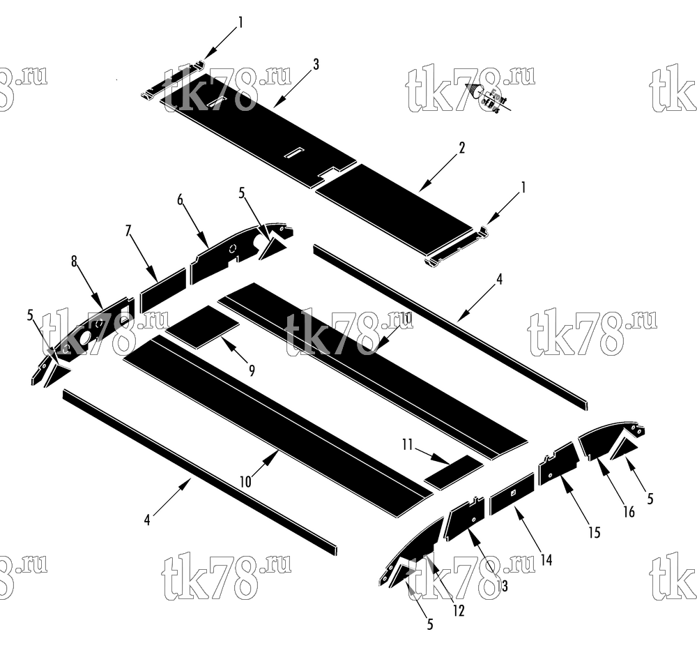 Каталог запчастей для Thermo King MRT-SP (901123) INSULATION COMPONENTS (MRT 11 METER)