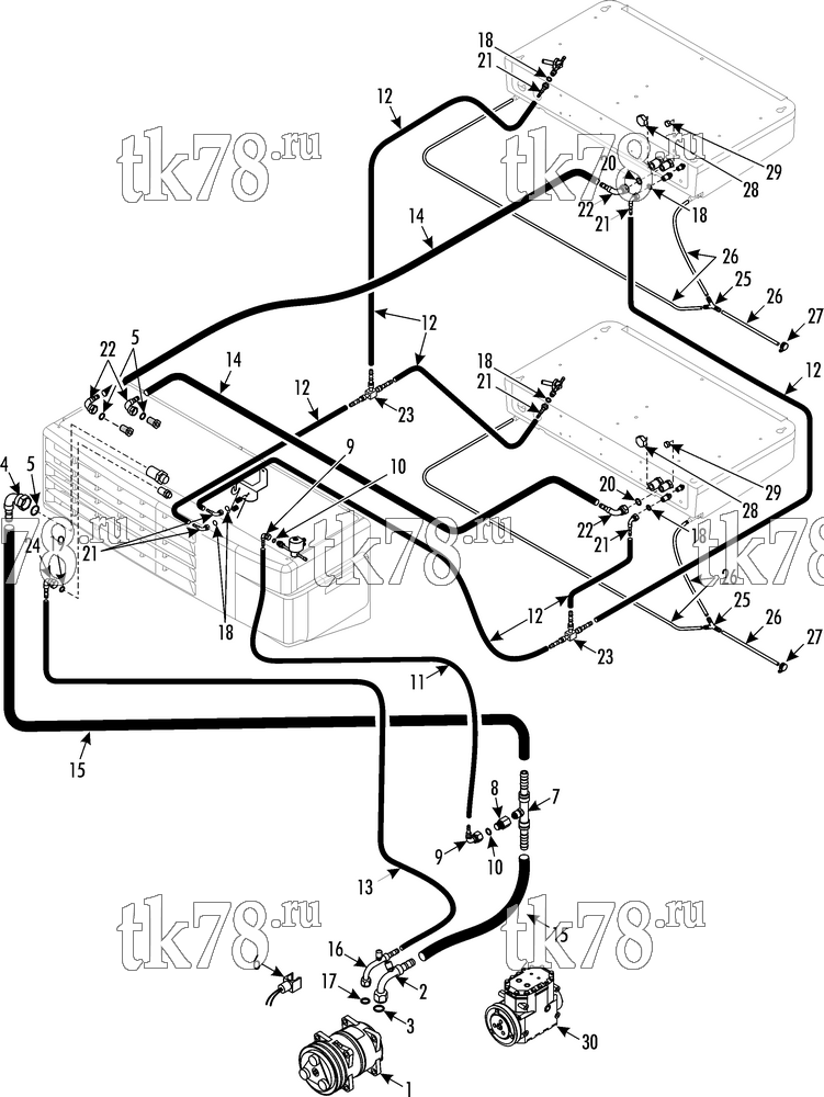 Каталог запчастей для Thermo King V-520 SPECTRUM HOSE GROUP