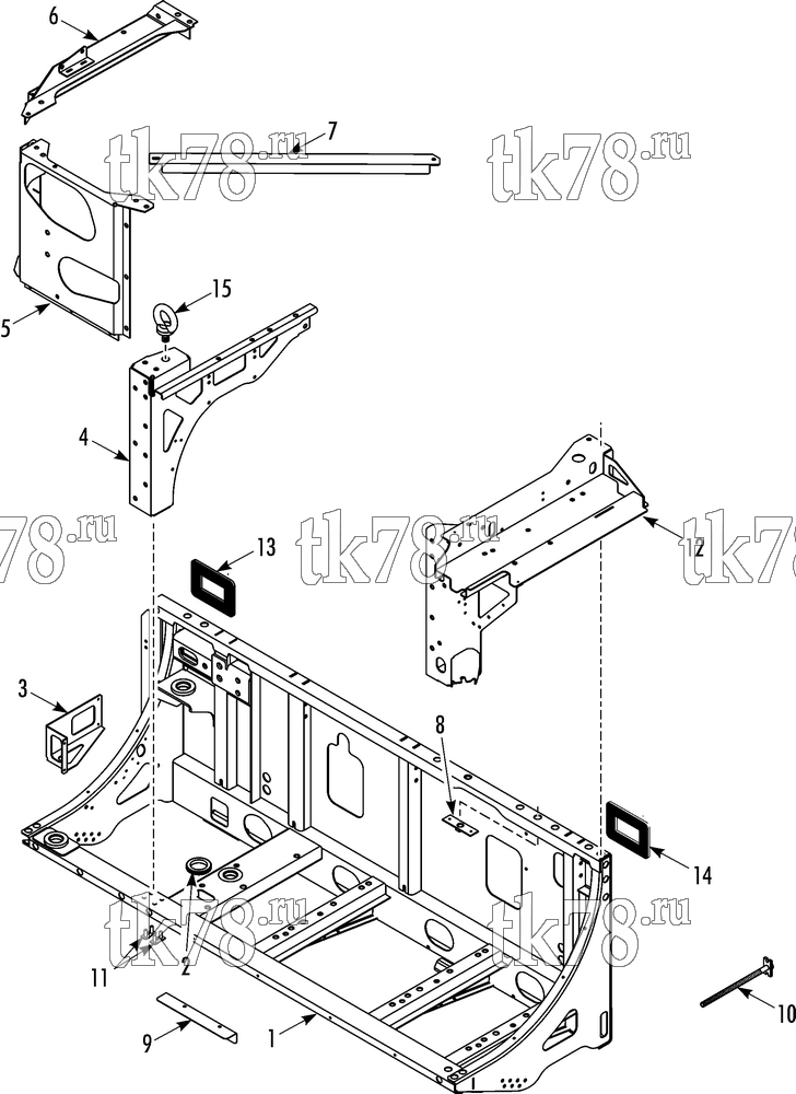 Каталог запчастей для Thermo King T-1000R SPECTRUM EMEIA CONDENSER FRAME GROUP (SPECTRUM)
