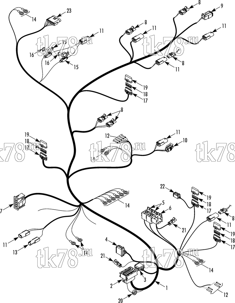 Каталог запчастей для Thermo King V-520 SPECTRUM MAIN HARNESS V-500/ V-520 20 & 50