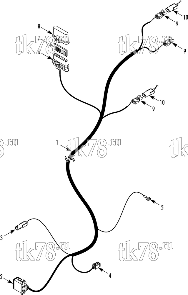 Каталог запчастей для Thermo King V-520 EVAPORATOR HARNESS (SINGLE TEMP)