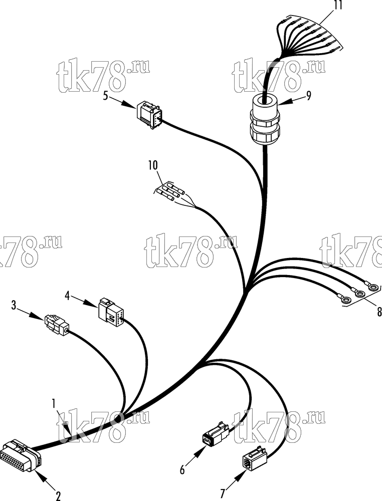 Каталог запчастей для Thermo King RD-II SR w/TK 3.76 Engine HARNESS MAIN (TSA)