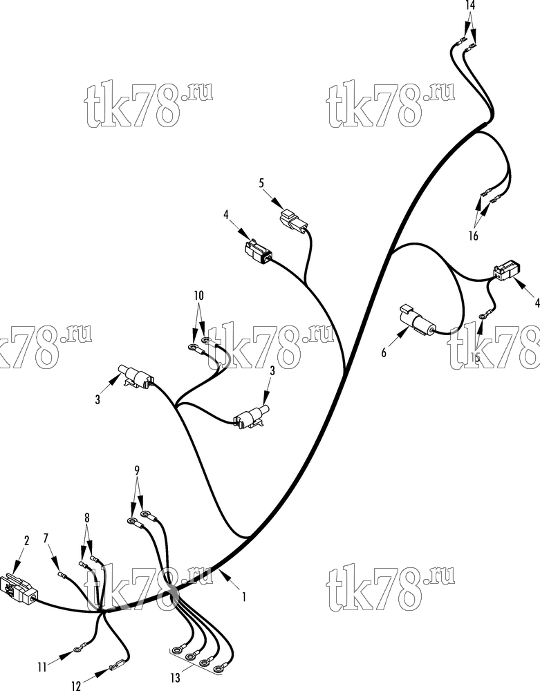 Каталог запчастей для Thermo King RD-II SR w/TK 3.76 Engine HARNESS ENGINE