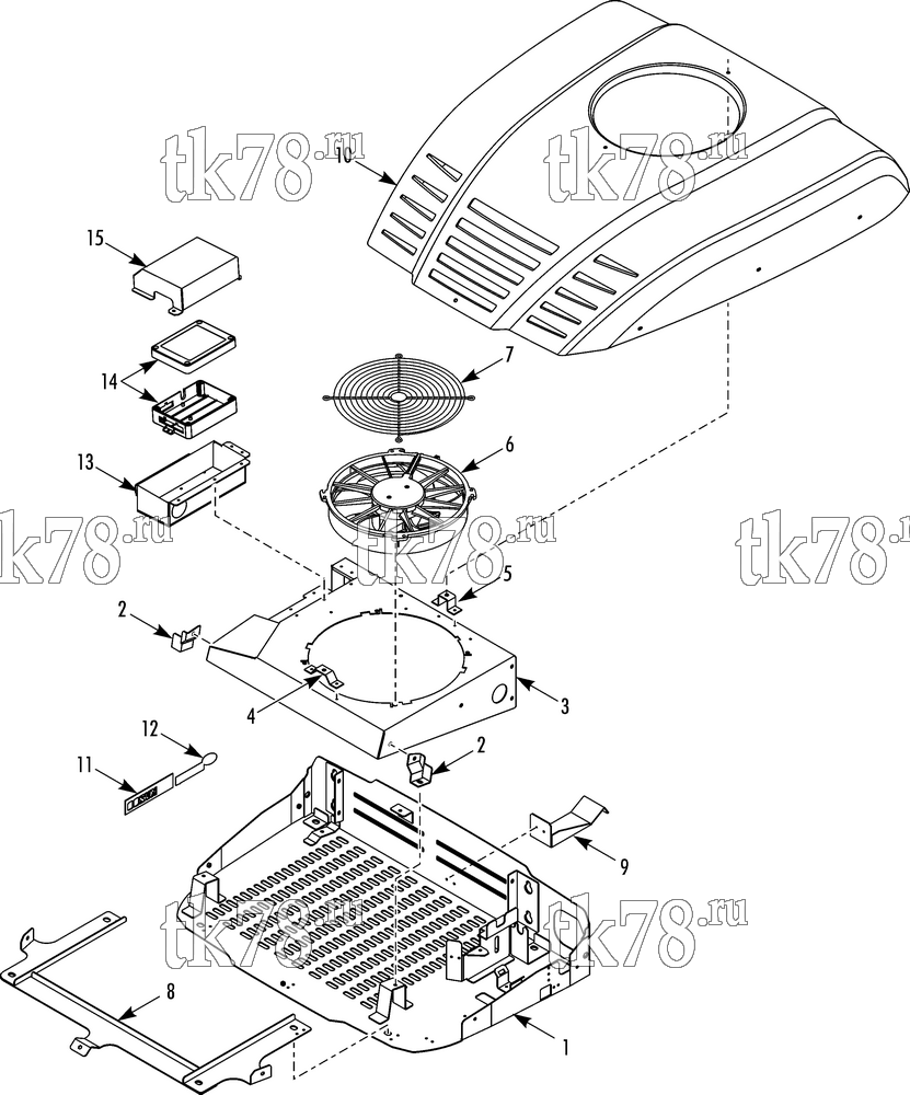 Каталог запчастей для Thermo King KV-200 CONDENSER STRUCTURAL (ROOF MOUNT)