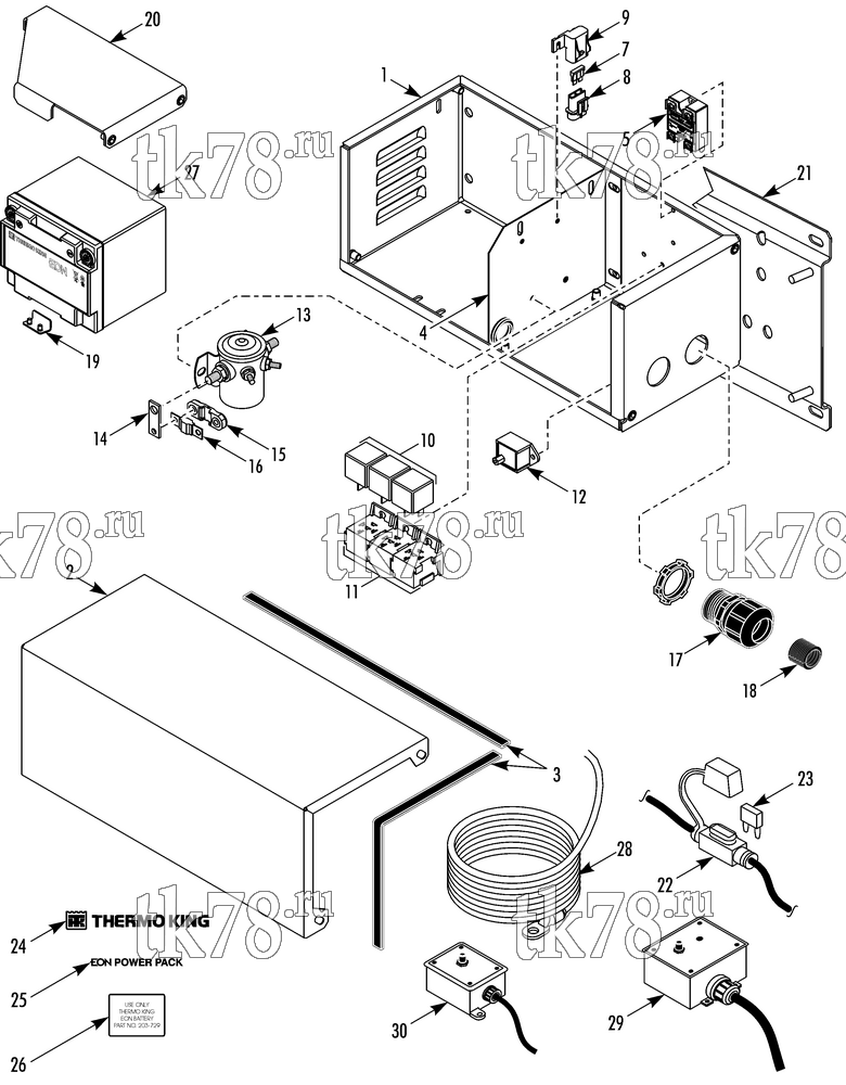 Каталог запчастей для Thermo King  EON POWER PACK (701839)
