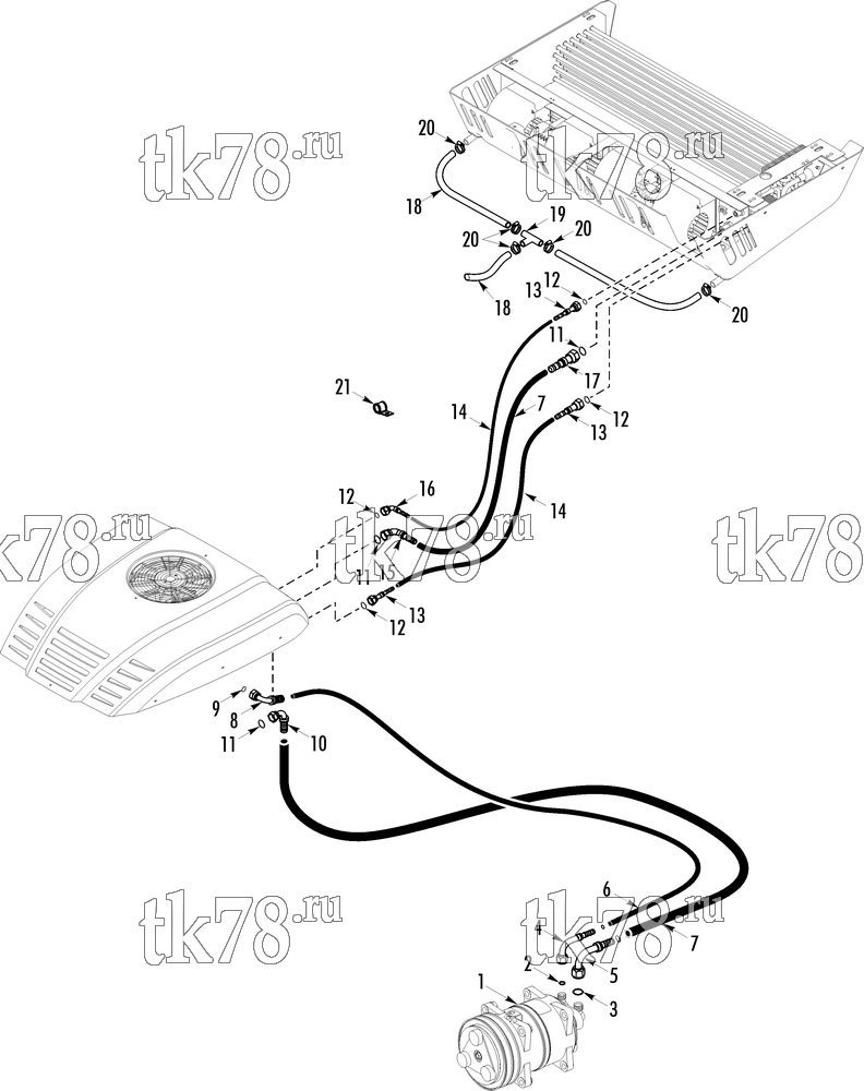 Каталог запчастей для Thermo King  HOSE CONNECTIONS