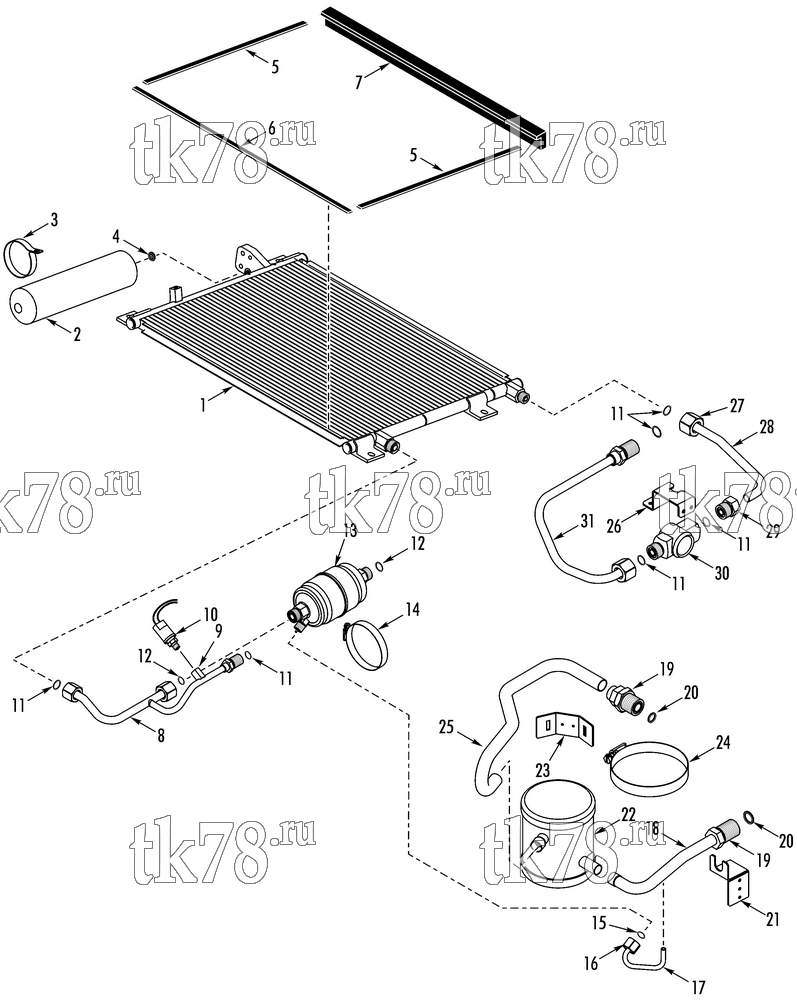 Каталог запчастей для Thermo King KV-200 CONDENSER REFRIGERATION (KV200 MAX 10 & 20)
