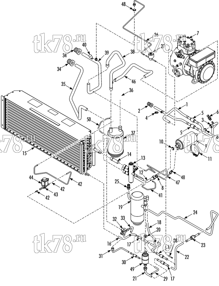 Каталог запчастей для Thermo King V-700 Series DSR CONDENSER REFRIGERATION V-700 50 DSR