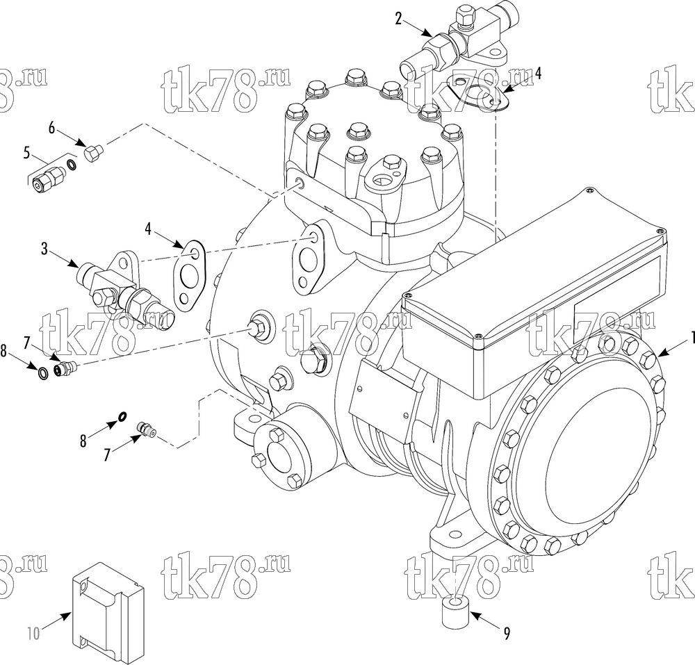 Каталог запчастей для Thermo King V-800 Series DSR COMPRESSOR GROUP 20 & 50