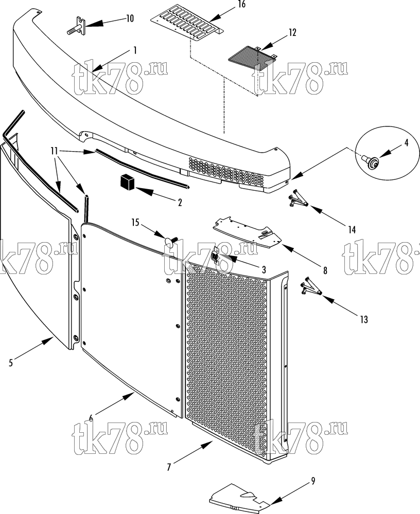 Каталог запчастей для Thermo King SLX 200 Complete DOORS AND PANELS, UPPER SECTION (5/10 & after micro channel cond coil)
