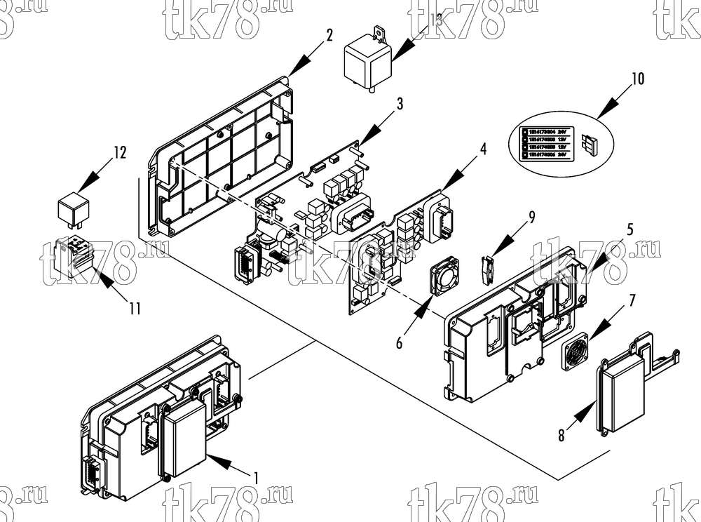 Каталог запчастей для Thermo King V-800 Series DSR CONTROL BOX DSR II (10/30)