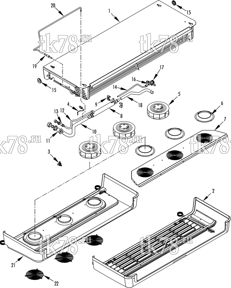 Каталог запчастей для Thermo King V-700 Series DSR EVAPORATOR ASSEMBLY (ES700 RVC 30 & 50)