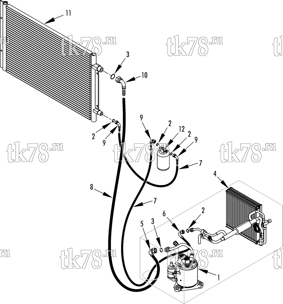 Каталог запчастей для Thermo King TriPac e HOSE CONNECTIONS