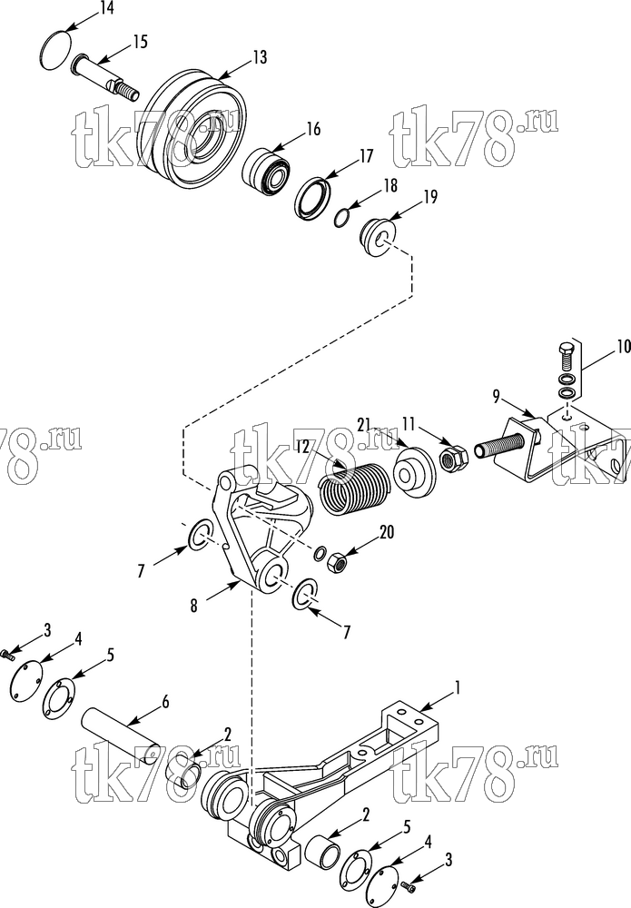 Каталог запчастей для Thermo King  BELT TENSIONER (w/o Grease Fittings)