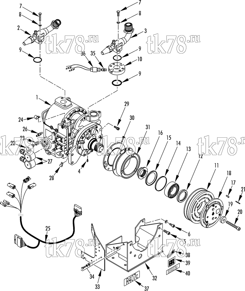 Каталог запчастей для Thermo King  COMPRESSOR GROUP (1E33777G06, KIT 702218)