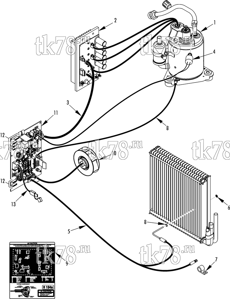 Каталог запчастей для Thermo King TriPac e EVAPORATOR ELECTRICAL COMPONENTS