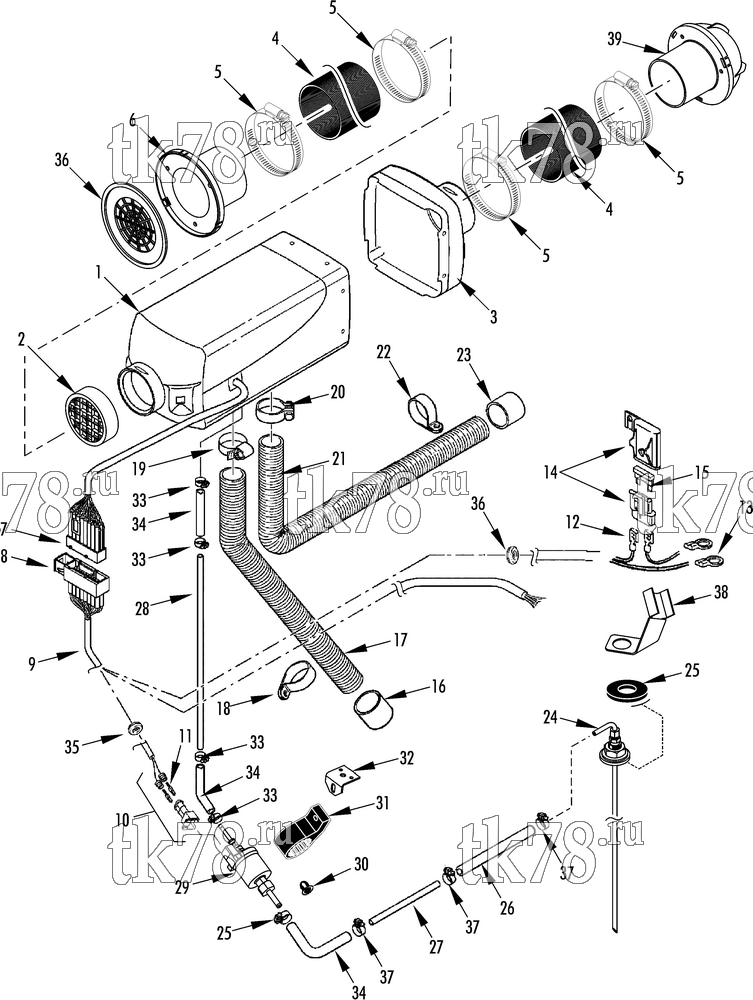 Каталог запчастей для Thermo King TriPac e HEATER GROUP D2