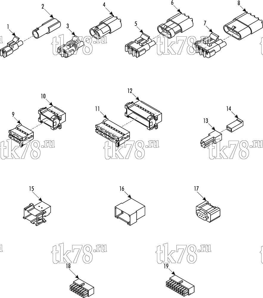 Каталог запчастей для Thermo King ATHENIA S960 N 1000 Irisbus Ethel CONNECTORS