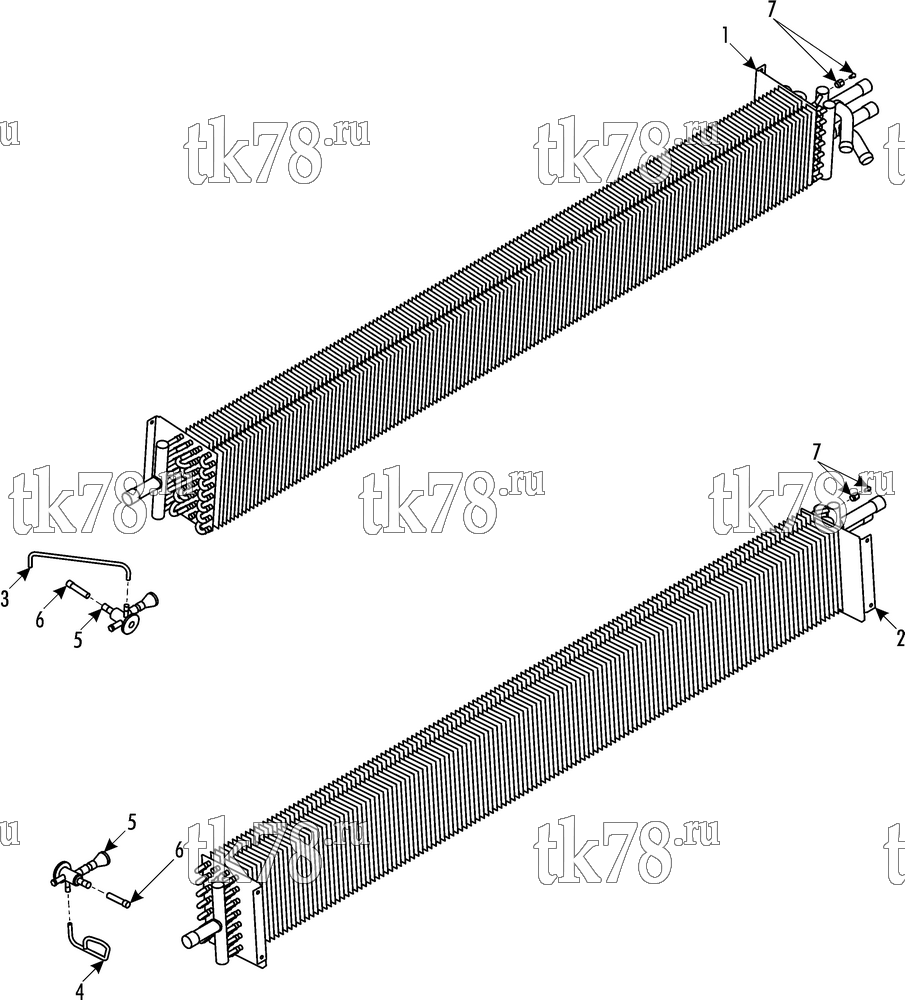Каталог запчастей для Thermo King ATHENIA S960 N 1004 ML PALMA EVAPORATOR COIL/HEATER, ROADSIDE & CURBSIDE