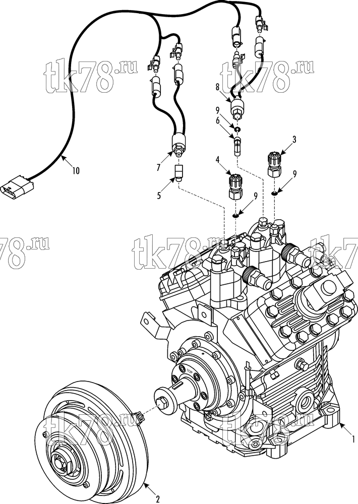 Каталог запчастей для Thermo King ATHENIA S960 N 1004 ML PALMA COMPRESSOR GROUP (KIT 701689)