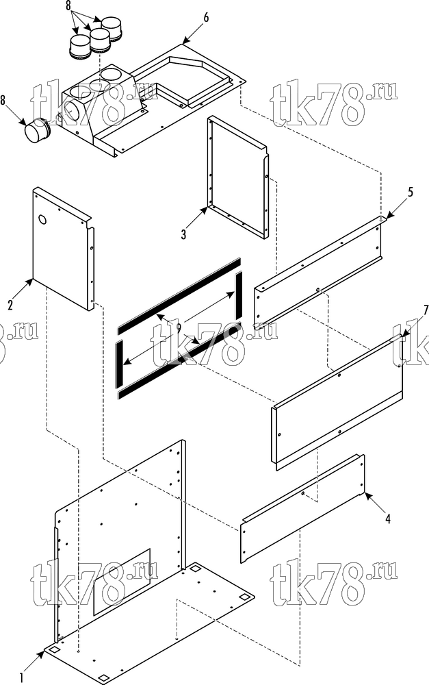 Каталог запчастей для Thermo King Front Box - Heat (600351) BASE & COVERS