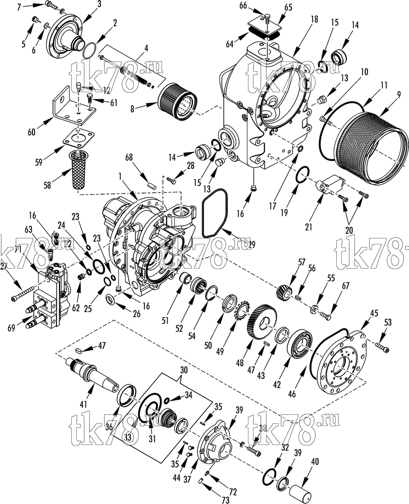 Каталог запчастей для Thermo King Hydraulic Drive QS616B COMPRESSOR ASSEMBLY (QS616B)