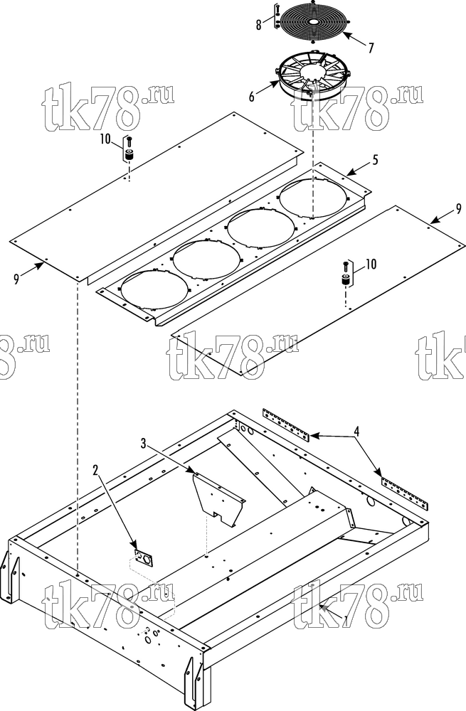 Каталог запчастей для Thermo King RLF1-M11 CONDENSER STRUCTURAL & FANS