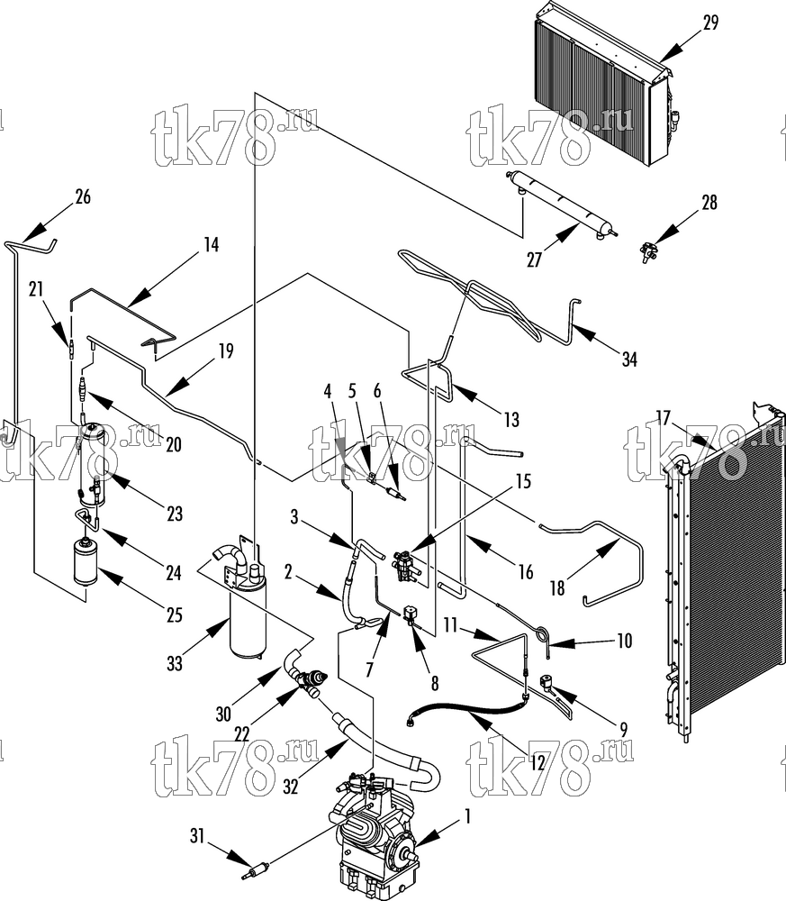 Каталог запчастей для Thermo King SLXe 400 REFRIGERATION COMPONENTS w/ ETV (1/10 & after micro channel cond coil)