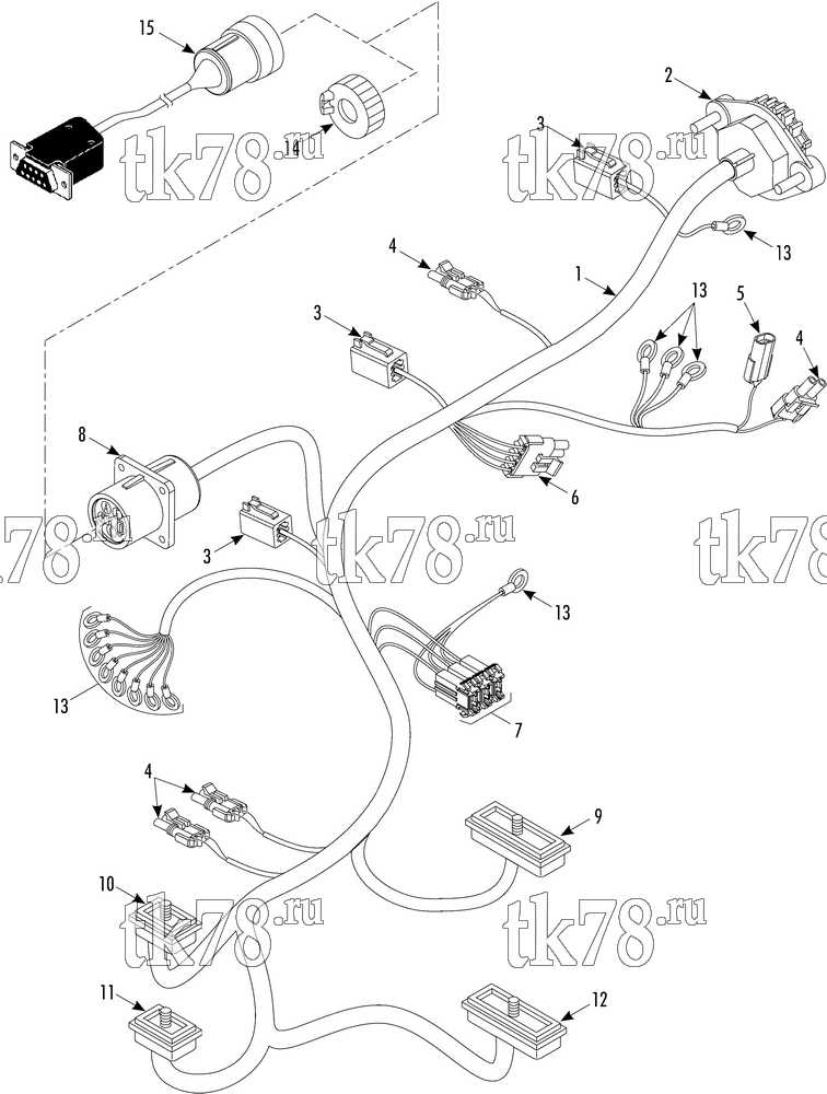 Каталог запчастей для Thermo King AT13-M19 HARNESS MASTER CONTROL
