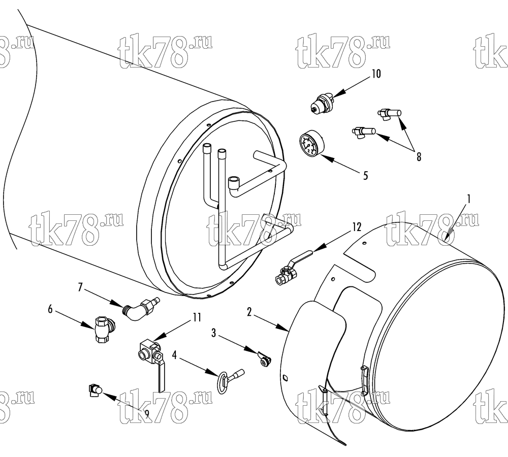 Каталог запчастей для Thermo King CT-10 SPECTRUM 207L CO2 TANK ASSEMBLY