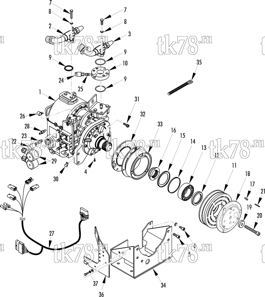 Каталог запчастей для Thermo King  COMPRESSOR GROUP (1E33777G06, KIT 702051)