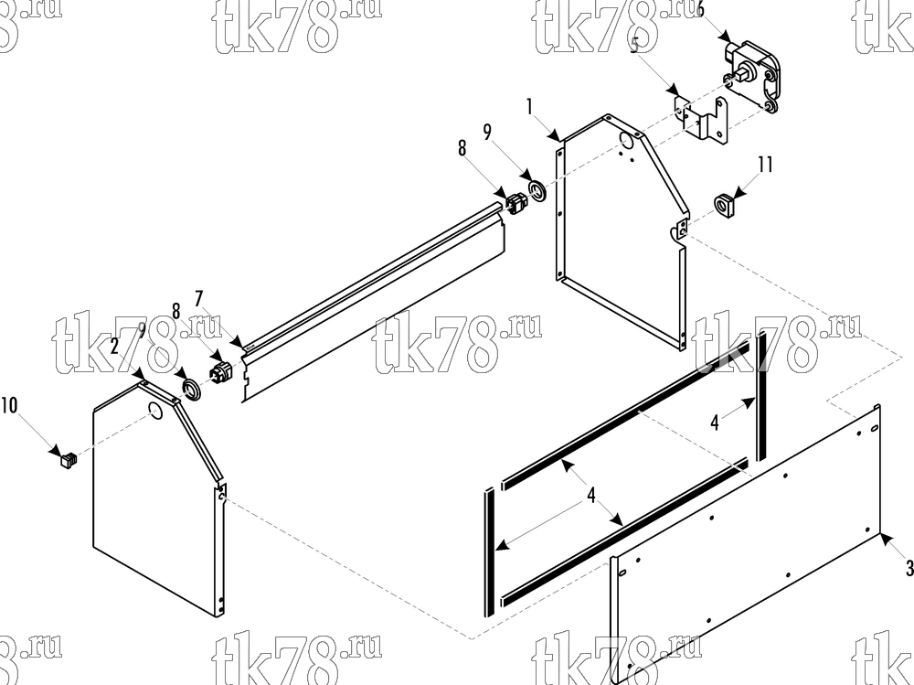 Каталог запчастей для Thermo King Modular Front Box II (901306) AIR OUTLET MODULE - AIR DAMPER (008762, 008779)