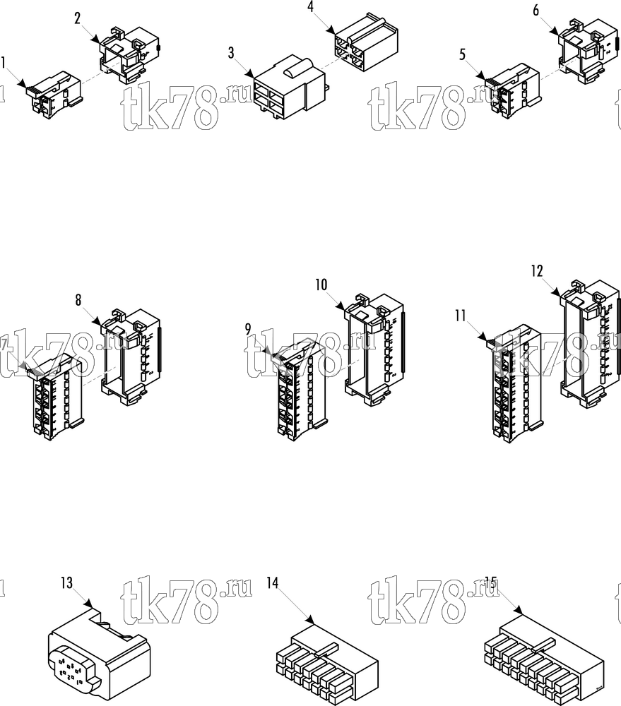 Каталог запчастей для Thermo King Modular Front Box II (901306) CONNECTORS - FRONTBOX