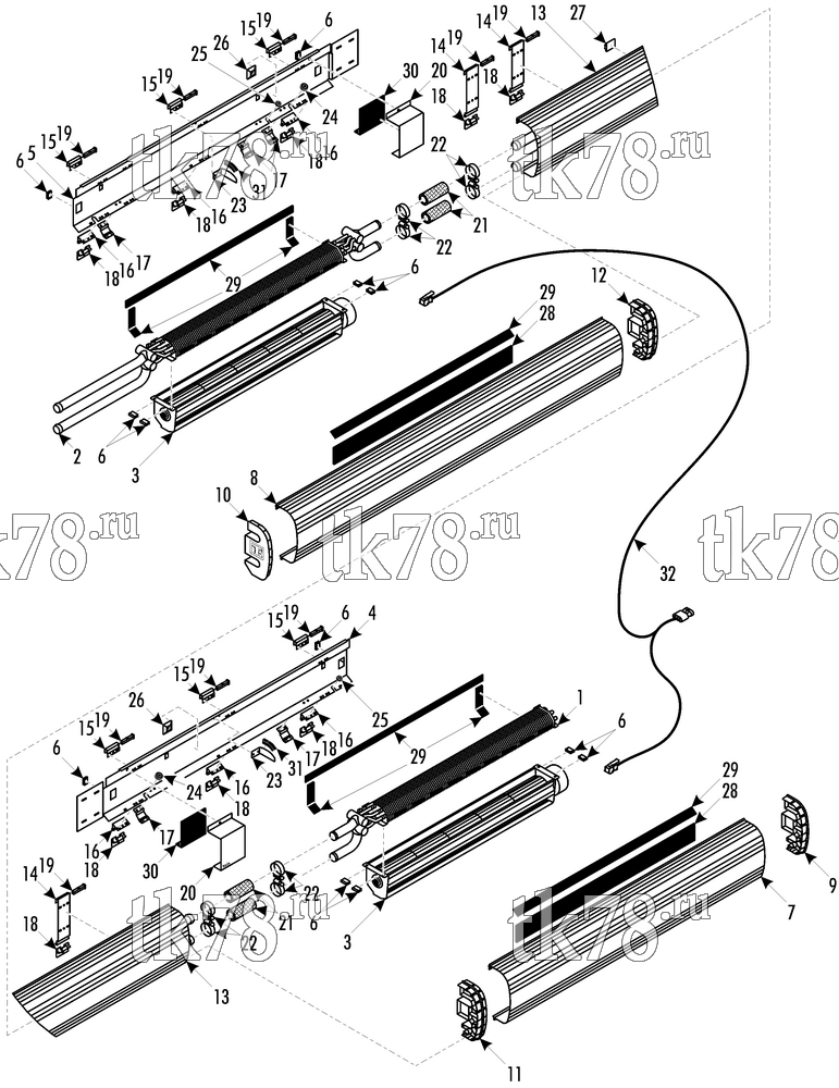 Каталог запчастей для Thermo King ATHENIA S500 SB-180 BERKHOF CONVECTOR KIT (702325)