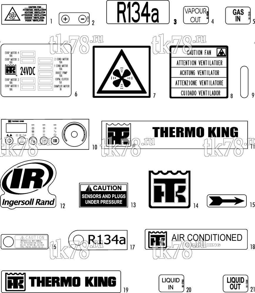 Каталог запчастей для Thermo King  NAMEPLATES