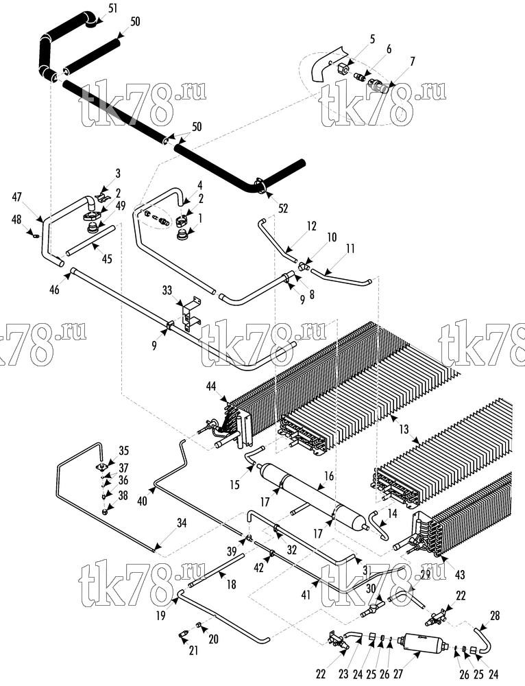 Каталог запчастей для Thermo King ATHENIA S500 SB-200 BERKHOF TUBE COOLING (S500)