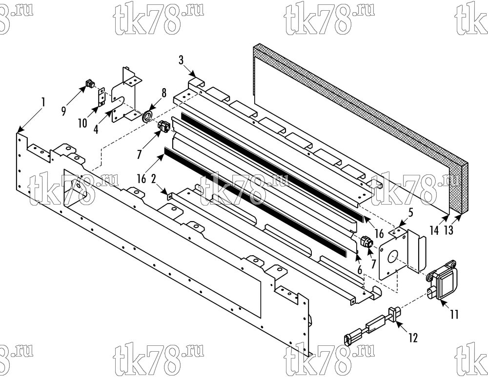 Каталог запчастей для Thermo King XRT700 1004 24Vdc BRUSHLESS FRESH AIR DAMPER WIDE (013178)